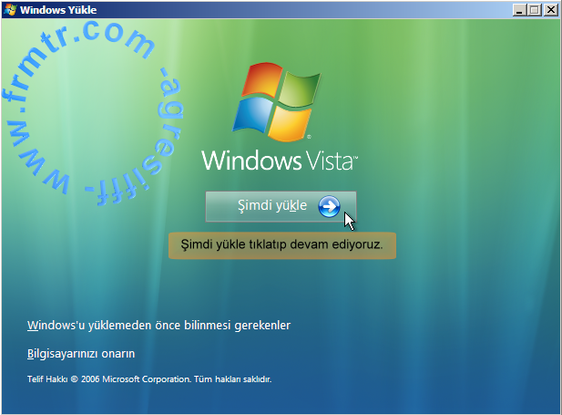  Windows Vista ya nasıl format atılır?ACİ