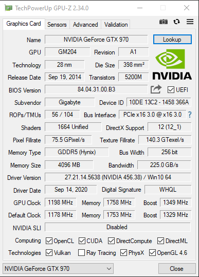 Gtx970 Satılmıştır.