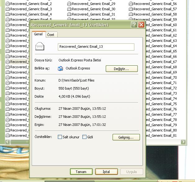  'Resimli' Formatlanmış bir bilgisayardan maillerimi kurtardım ama ?