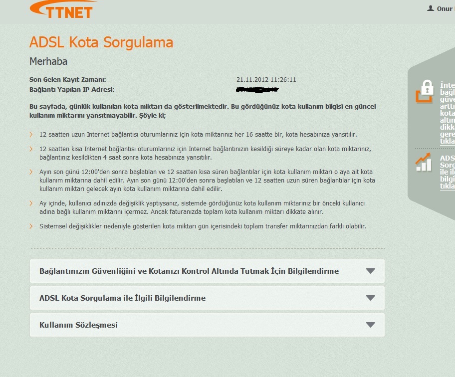  TTnet Kota SORGULAMA artık kolay :)