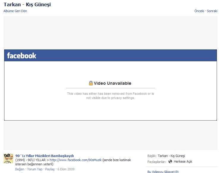 Facebook Video Unavaible Sorunu - Videolar açılmıyor! ?