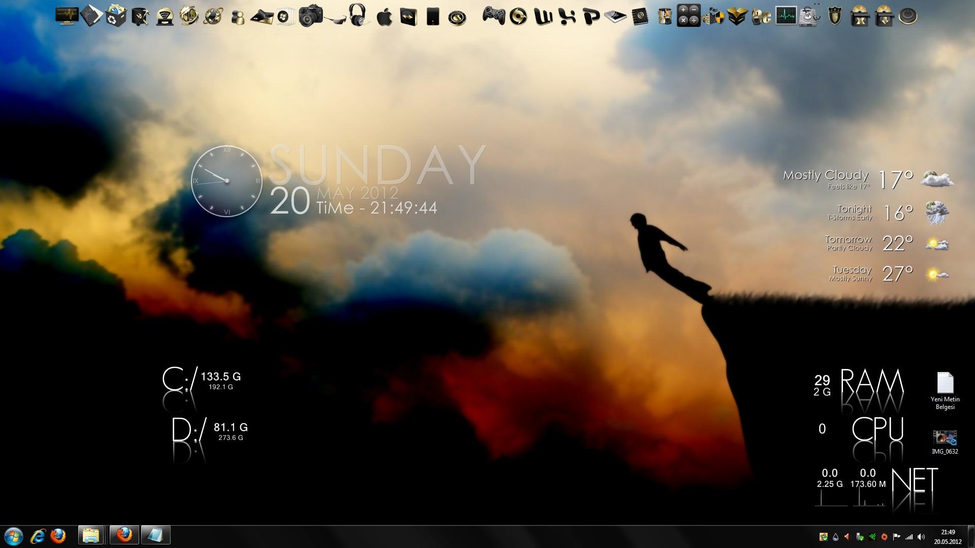  Rainmeter kullanma kılavuzu ve Temaları.