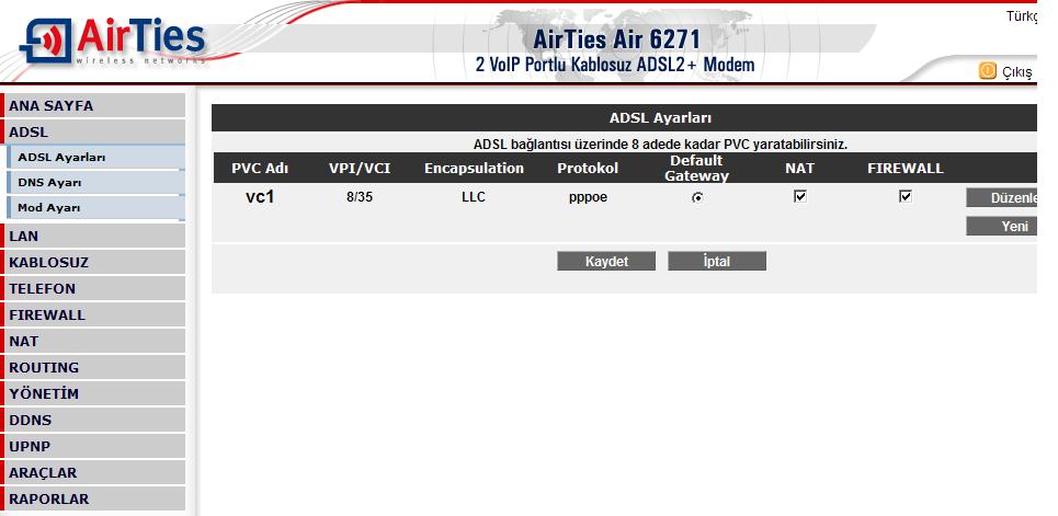  kablosuz adsl modemi,kablonet le kullanmak