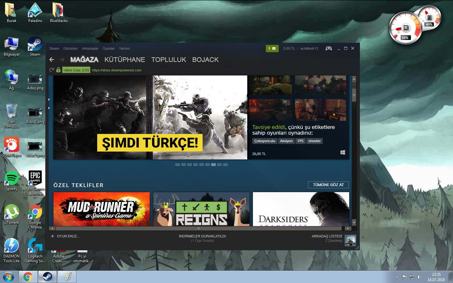 Steam'de resimleri göremiyorum.