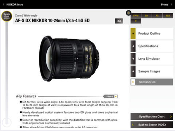 Nikon'dan iPad'e özel yeni uygulama: NIKKOR & ACC
