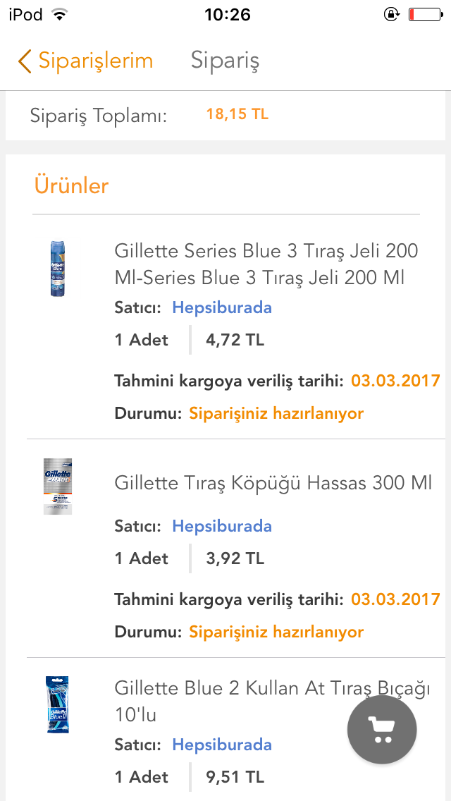 Gillette Series Blue 3 Tıraş Jeli 200 Ml 4.72 tl kargo yok