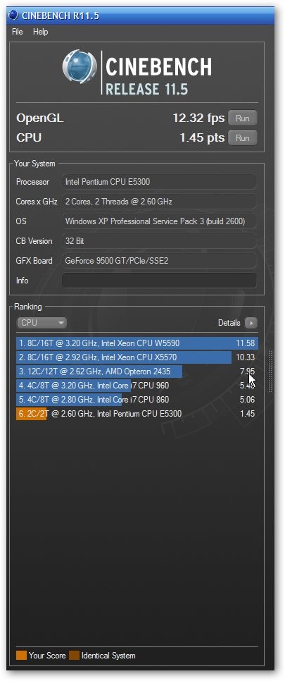 Cinebench R11.5 x64 ( İşlemcisine Güvenen Buraya ) :D