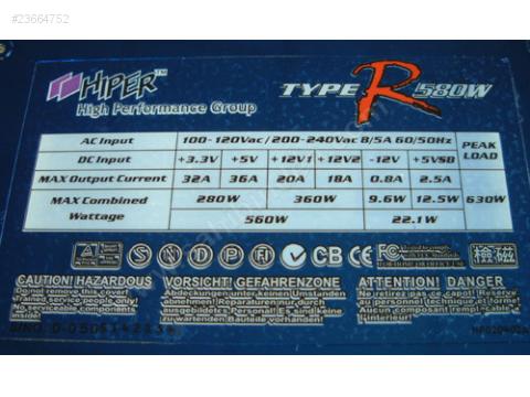  ZAMANININ EFSANESİ HİPER TYPE-R 580W , TEMİZ KULLANILMIŞ..