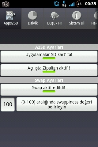  Tek adımda ext2 alanı ve swap alanı yaratmak.