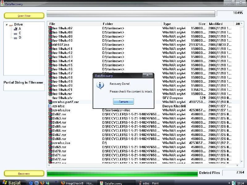  !!! Dosya Kurtarma Yazılımları !!!