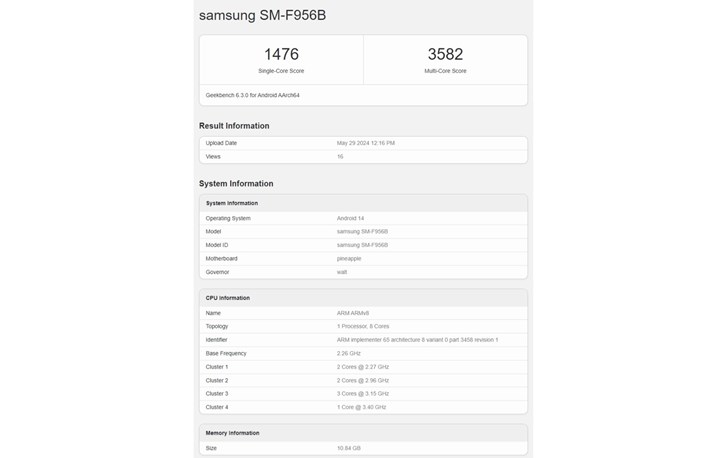 Galaxy Z Fold 6 performans testinde görüntülendi: Neler sunuyor?