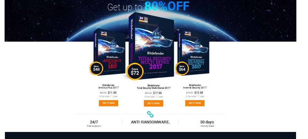 bitdefender 2017  (Bitdefender Total Security Multi-Device 2017 $89.99 yerine $17.99 indirimde)