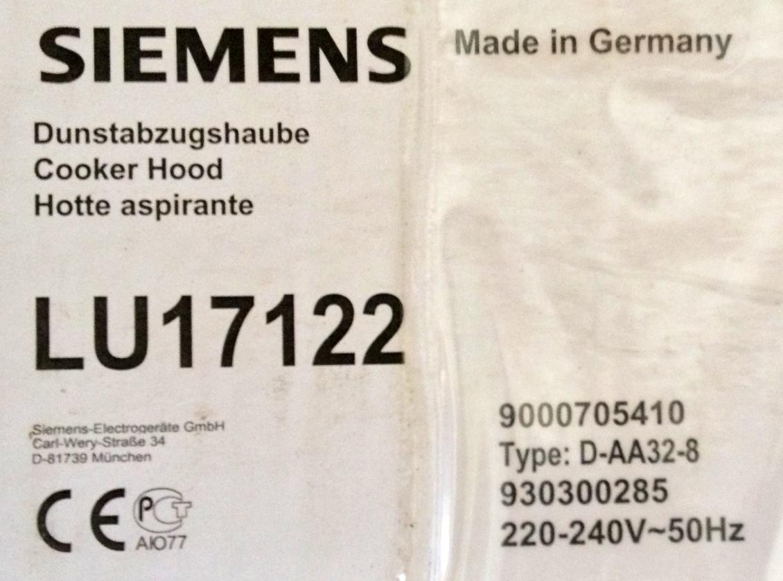  Siemens LU17122 Aspiratör Aldım, MADE IN GERMANY - Çift Motorlu