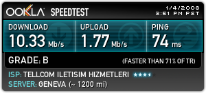 Tellcom'dan QuikNet'le evlere Fiber Optik bağlantı ile 5 Mbit/sn hızında kotasız hizmet aylık 29 Ytl