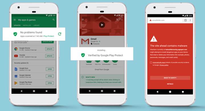 Google Play Protect, Android cihazları zararlı yazılımlardan koruyacak