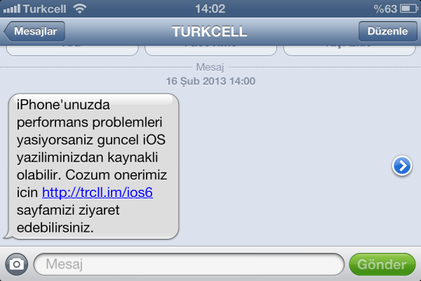 Turkcell'den iOS 6.1 ve iOS 6.1.1 açıklaması