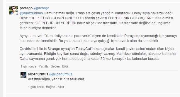  Life is Strange Transtle Çevirisi