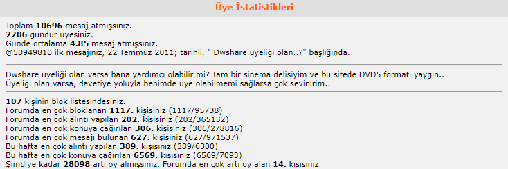 Herkes Forumda Kaç MESAJI Var Yazsın... [Gövde Gösterisi]