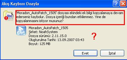  CD'ye dosya kopyaladığımda kaybolabilir uyarısı geliyor lütfen yardım