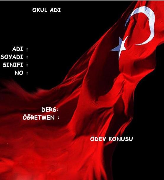  Atatürk ve Türk bayraklı ödev kapakları