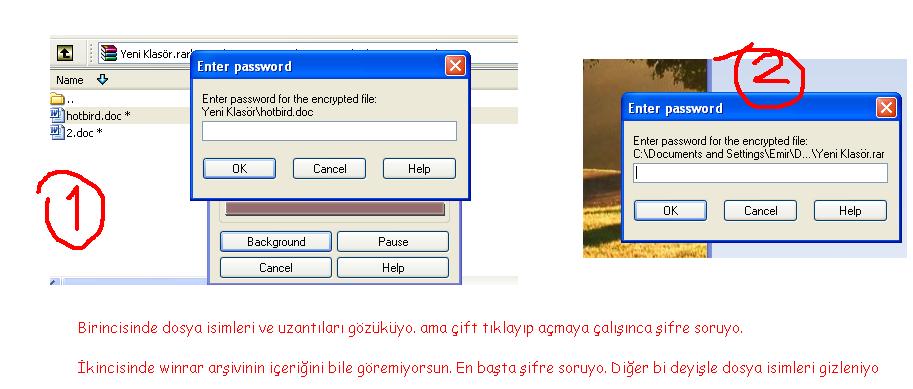  RAR DOSYALARINA ŞİFRE NASIL VERİLİR.(ACİL)