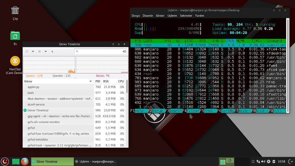  Manjaro Xfce RedWhite (Kırmızı Beyaz) 2016.01 Kararlı Sürüm Hazır