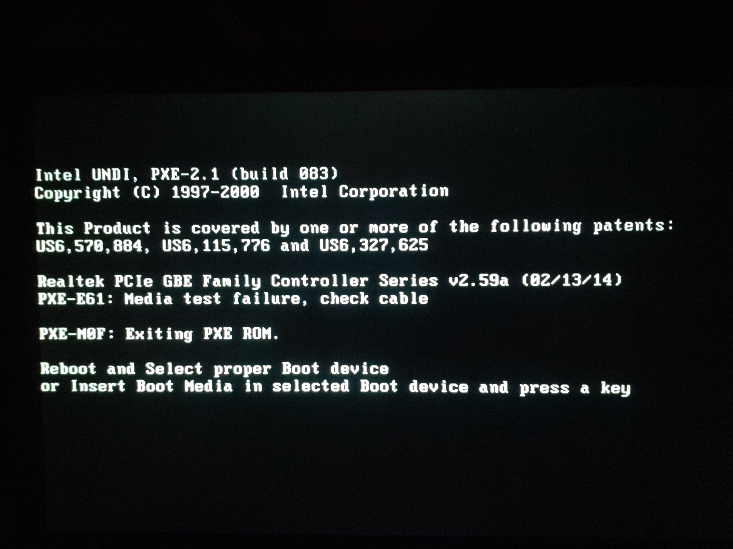 Pxe mof exiting pxe rom