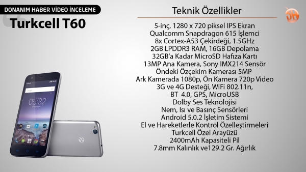 Turkcell T60 video incelemesi 'Fiyat / Performans sınıfının yeni telefonu testte!'