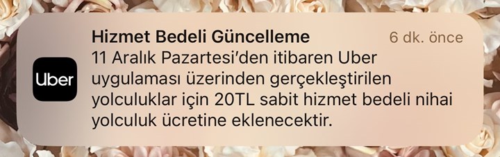 Uber Türkiye, her yolculukta artık 20 TL sabit hizmet bedeli alacak!