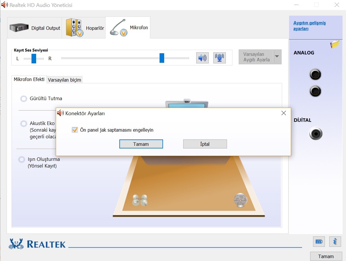 Hem Laptop hoperlör hemde kulaklıktan ses geliyor yardım lütfen