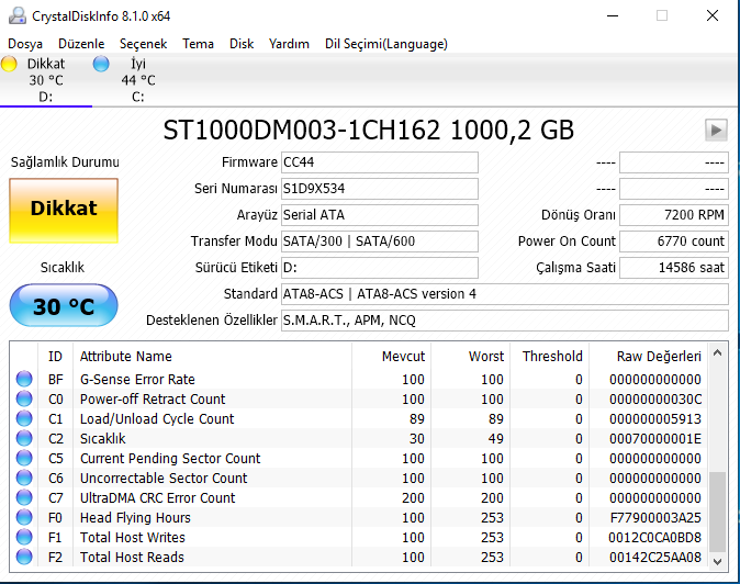 Seagate 1TB HDD 99TL