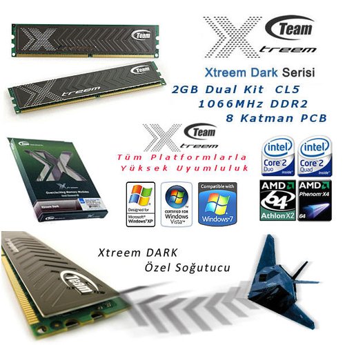  *Sıfır-Team Xtream Dark DDRII-1066 RAM(dual kit)*