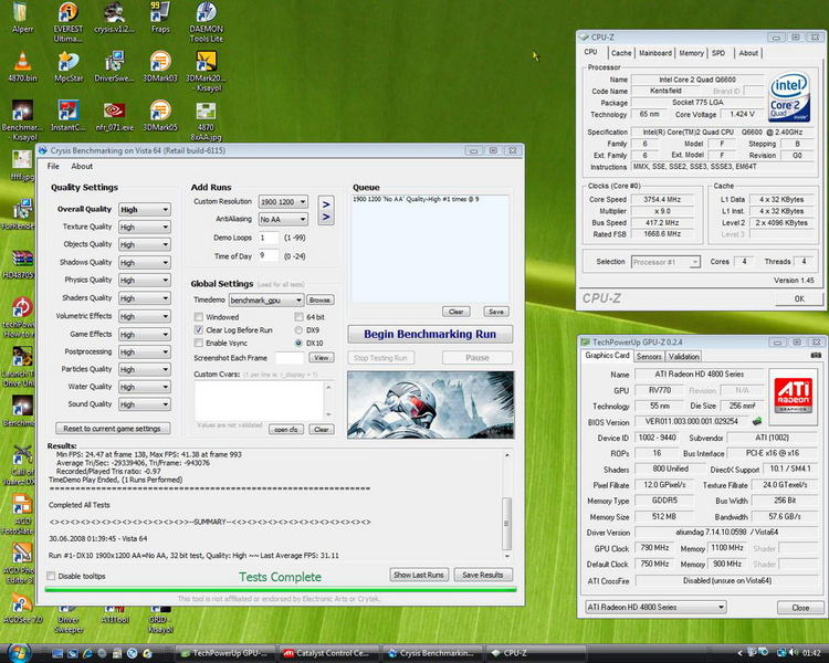  TR de ilk ATİ HD 4870 kullanıcı testleri Crysis, Vantage, COD4 , TDU, GRİD, DevilMayCry4, COD4