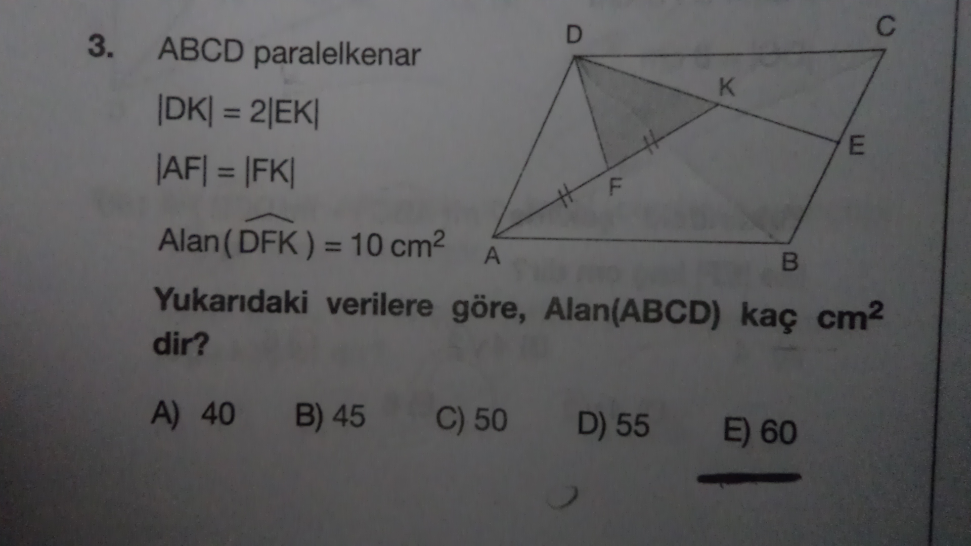  2 tane paralel kenar sorum acill yazılı var