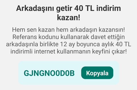Gıbırnet Referans kodu ile İNDİRİM başladı