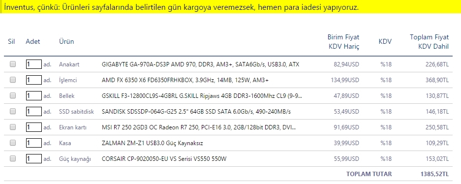  Beyler şuna bi el atın MAX 1430TL olsun !!!!