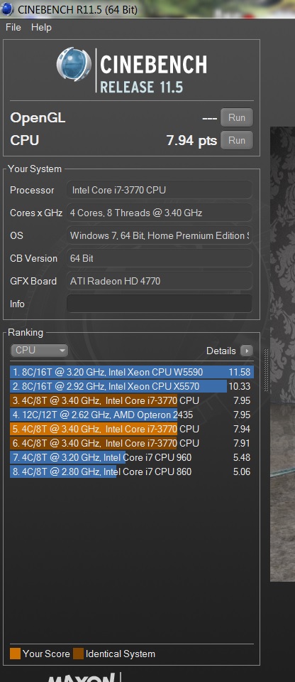  Cinebench R11.5 x64 ( İşlemcisine Güvenen Buraya ) :D