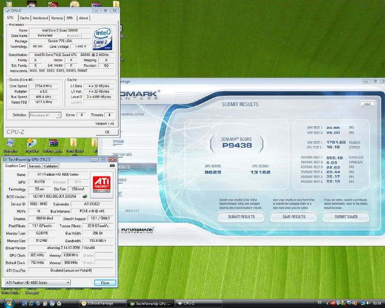  TR de ilk ATİ HD 4870 kullanıcı testleri Crysis, Vantage, COD4 , TDU, GRİD, DevilMayCry4, COD4