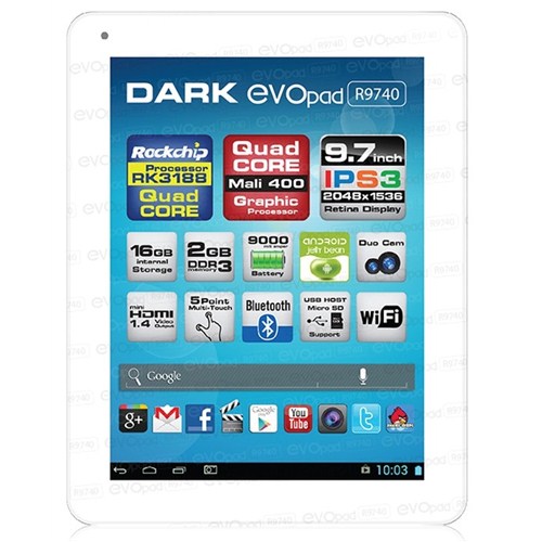  Dark EvoPad R9740 RK3188 Quad Core 2 GB RAM 9.7' Retina IPS