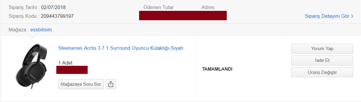Satılık Steelseries Arctis 3 (21 Ay Garantili) - Siyah Oyuncu Kulaklığı
