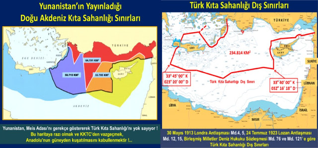 Yunanistan'ın Türk Kara Sularını işgal ettiği iddaa edilen harita yayımladığı ortaya çıktı