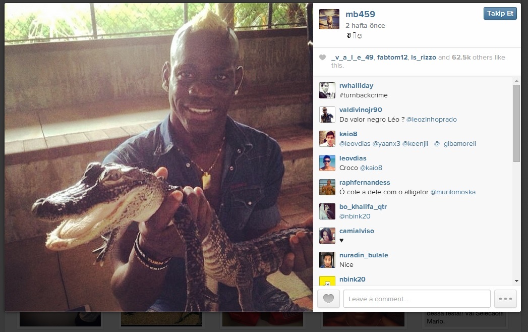  Balotelli'den mesaj mı var ? instagram icerir