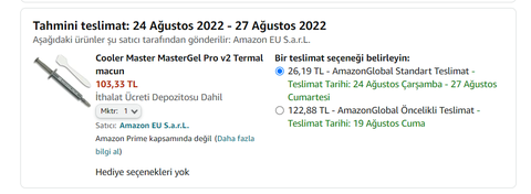 Cooler Master MasterGel Pro v2 Termal macun 102 TL