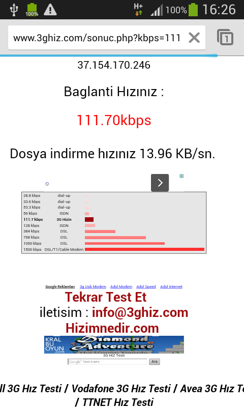 MOBİL İNTERNET HIZ TESTLERI PAYLAŞIMI [ANA KONU]