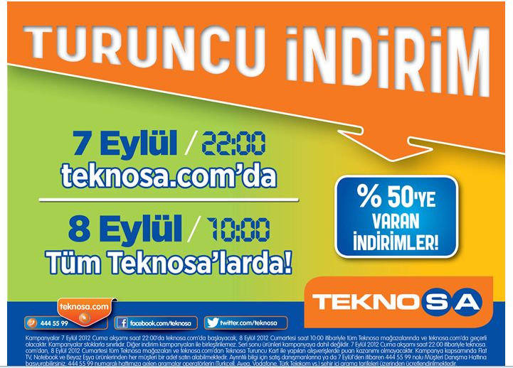  Teknosa Turuncu İndirim (7-8 Eylül)