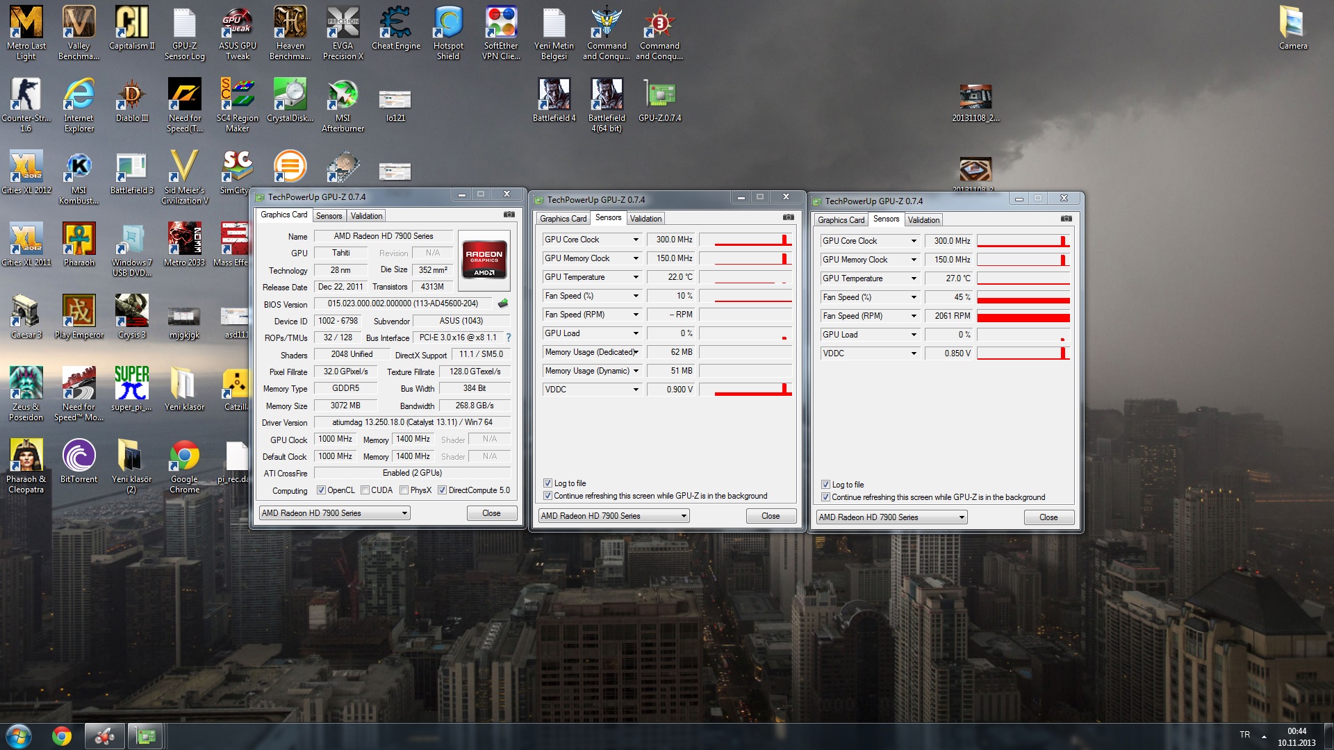  Asus 7970 Dc2 Top Cf Üst Kart Su Soğutma Sıcaklıklar ve Testler