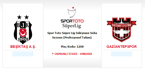  STSL Süleyman Seba Sezonu 30. Hafta Beşiktaş-Gaziantepspor 10.05.2015 19.00