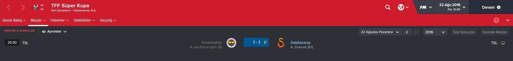  FM 2016 Galatasaray Kariyeri  -Yine yeniden- (3. sezon basladi)