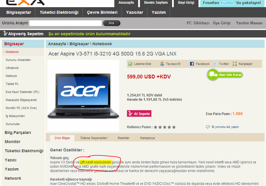  Acer V3-571G-736B8G50MAII NOTEBOOK İNCELEME