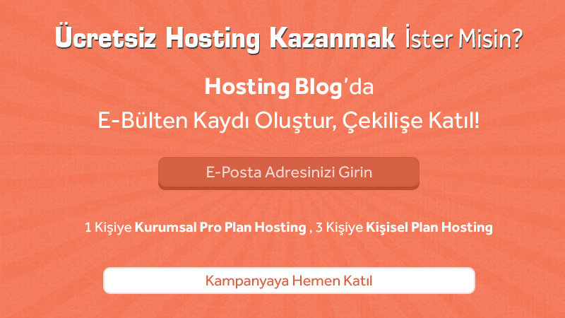  Ücretsiz Hosting Kazanmak İster Misin?